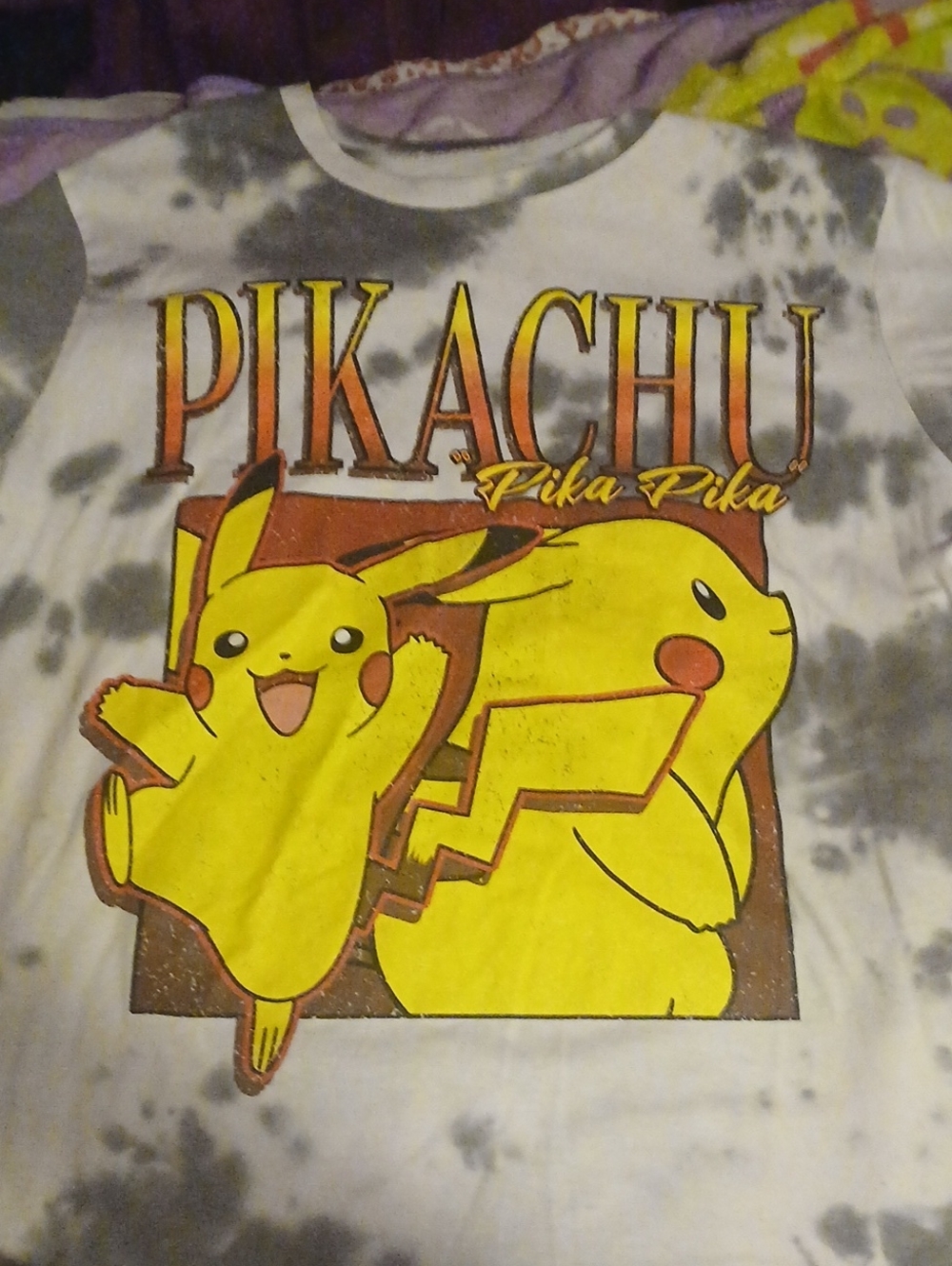 Pikachu Graphic Tie-Dye Tee - Yellow